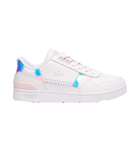 Womens/ladies T-clip Leather Trainers White Pink Lacoste