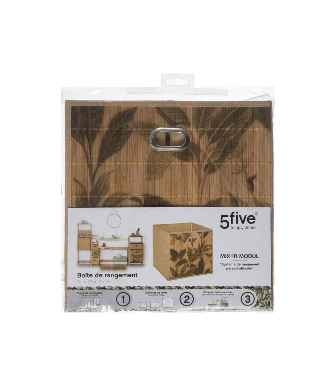 Boîte de Rangement Bambou Végétal 31x31cm Naturel-2