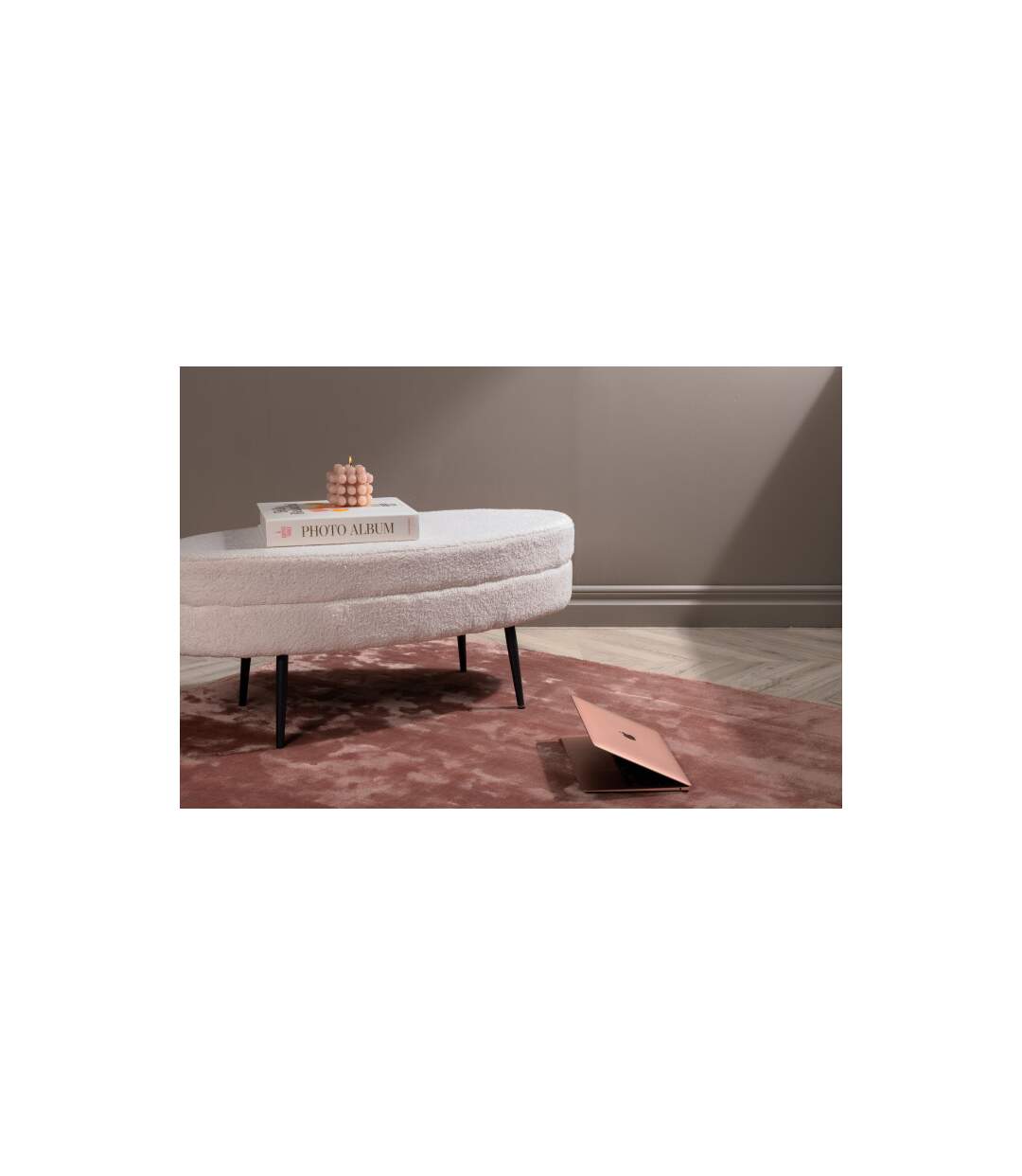 Tapis Déco Indra 171x242cm Rose Poudré-4
