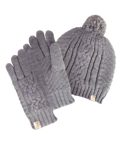 Isotoner Gants femme en maille torsades - doublés polaire