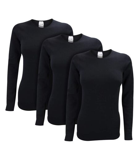 3 Pack Ladies Long Sleeved Thermal Top for Winter