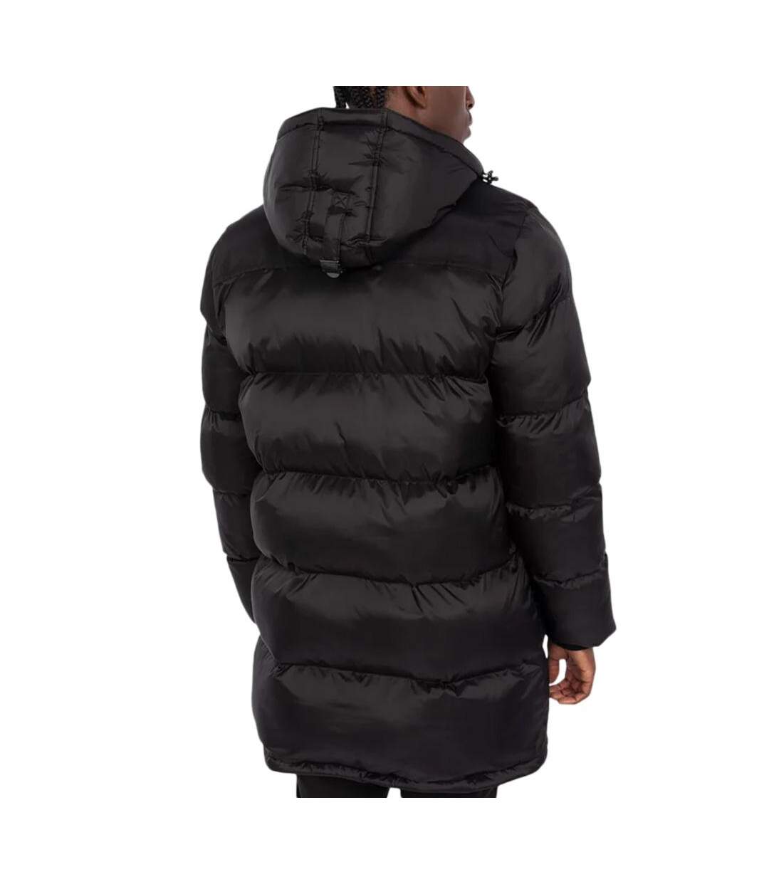 Doudoune longue noire à capuche noir homme schott micks-3