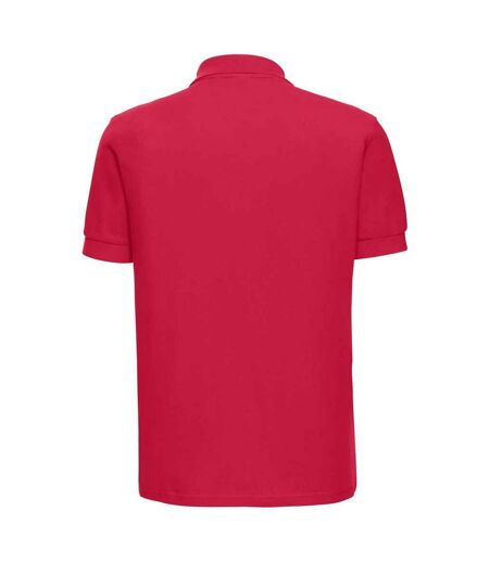 Mens ultimate cotton pique polo shirt classic red Russell