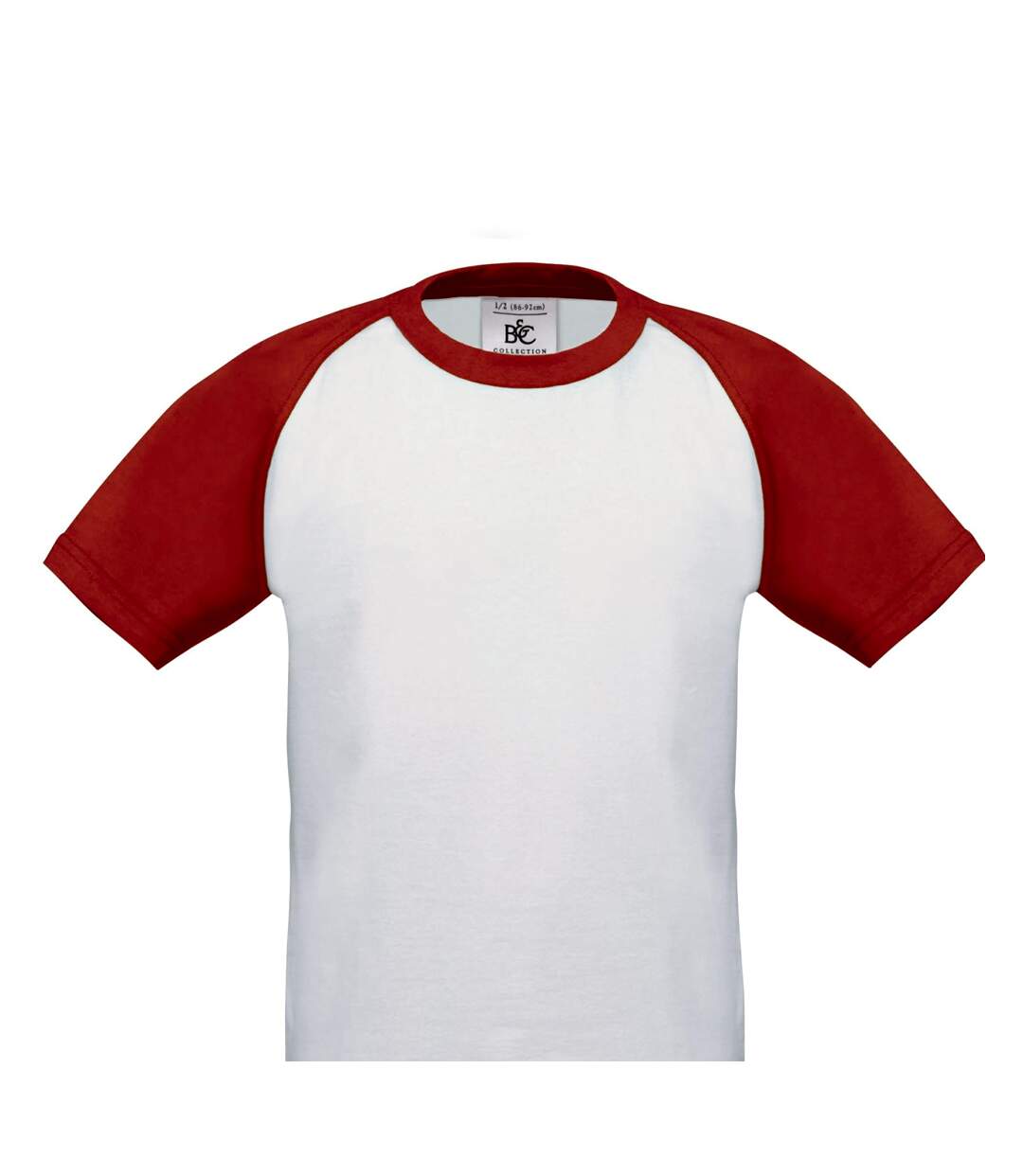 T-shirt homme blanc / rouge B&C-2