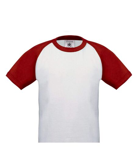 T-shirt homme blanc / rouge B&C