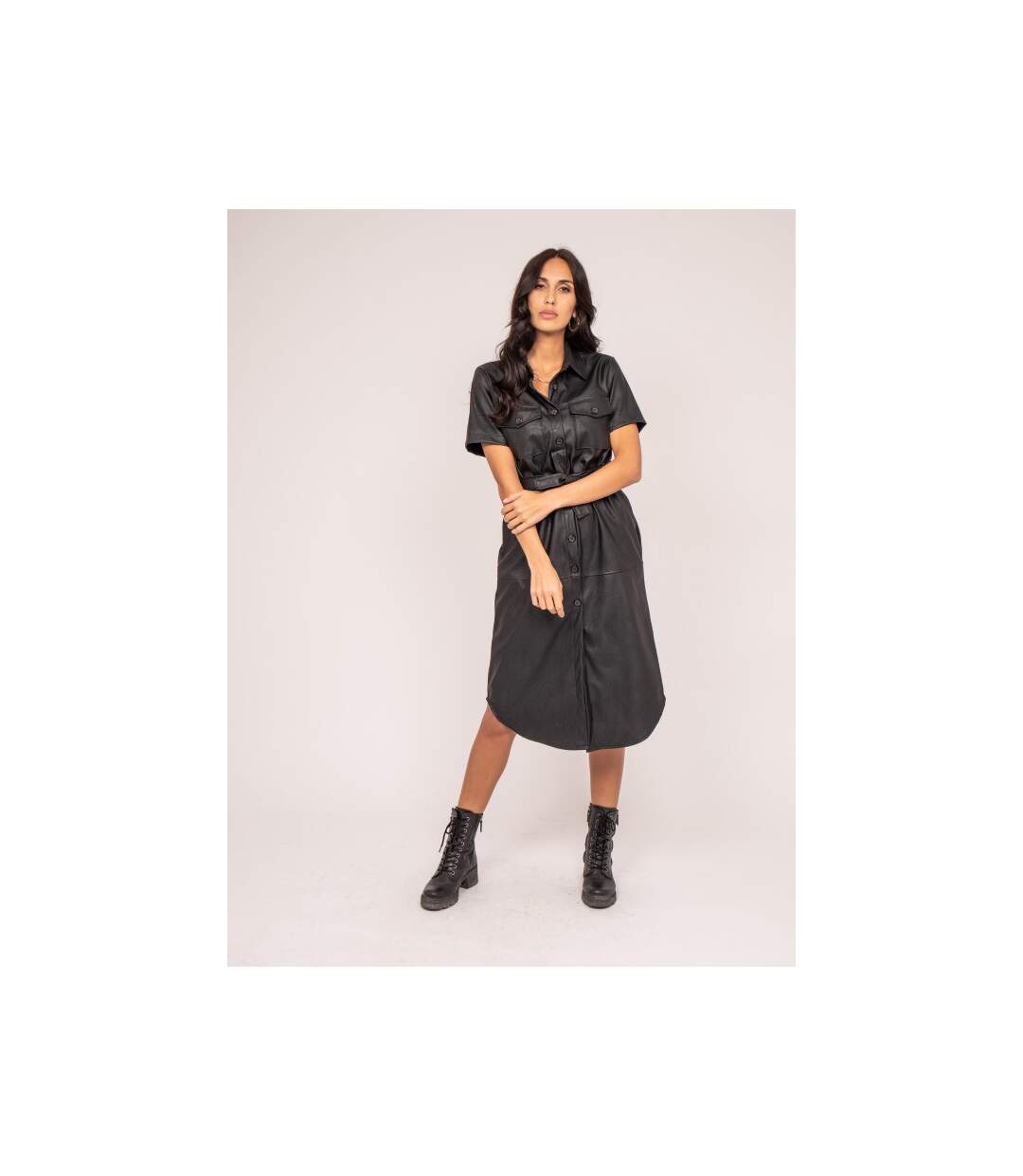Robe courte simili cuir IRRLY - Dona X Lisa-1