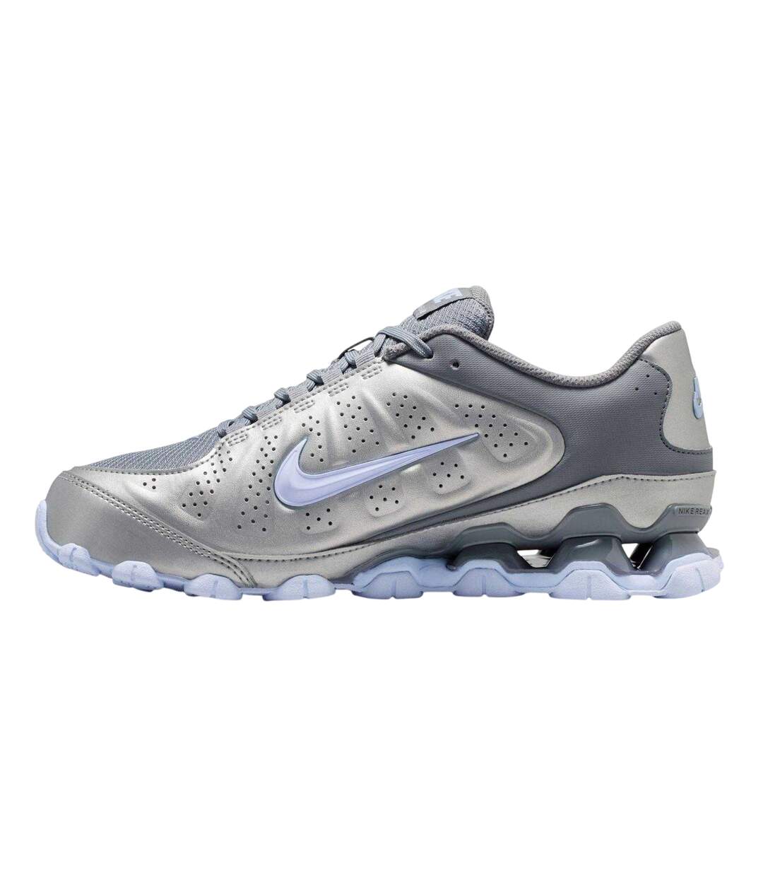 Womens/ladies Logo Trainers Metallic Silver Hydro Blue Nike-2