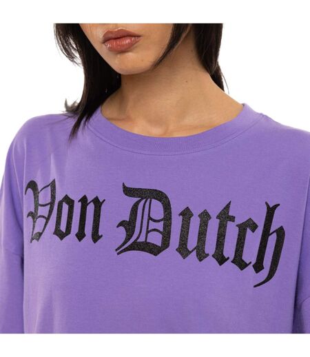 T-shirt femme oversize col rond print glitter devant et dos Vaness Vondutch