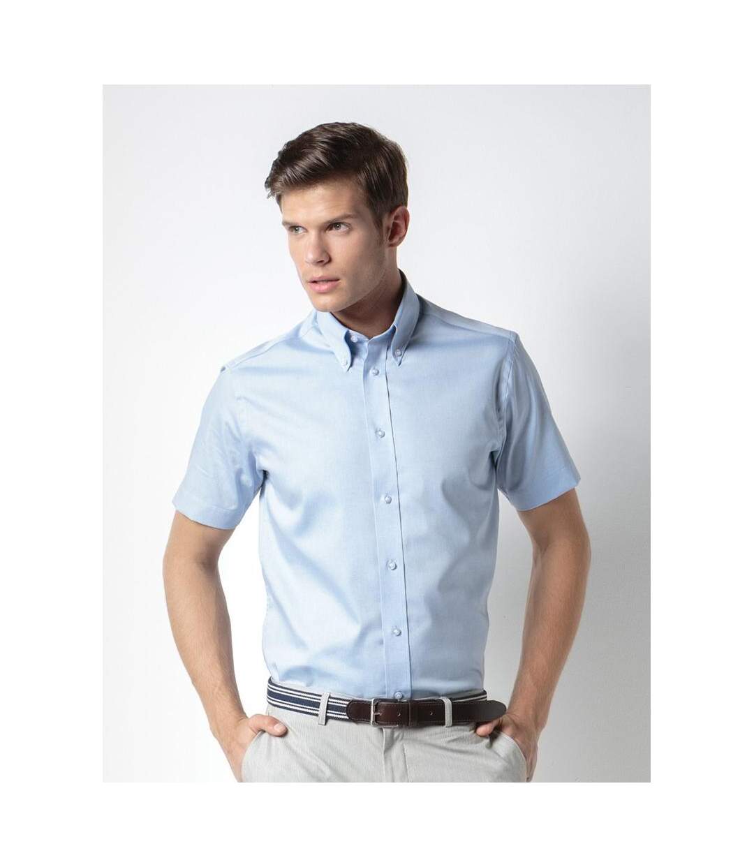 Chemise À Manches Courtes Homme Bleu Clair Kustom Kit-4