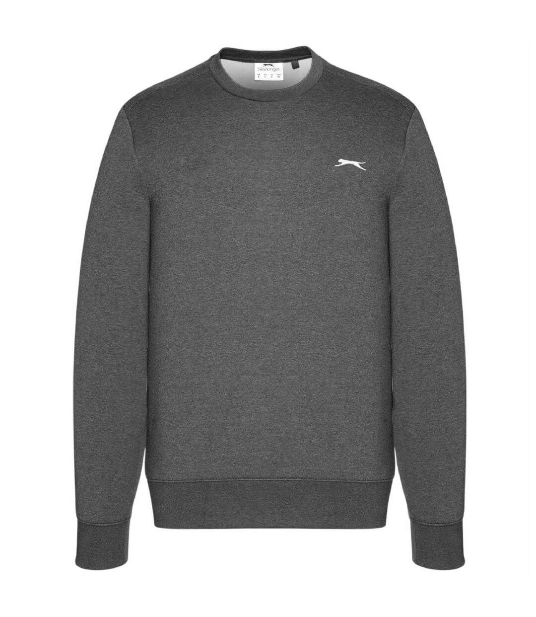 Mens Fleece Crew Neck Sweatshirt Charcoal Marl Slazenger-1