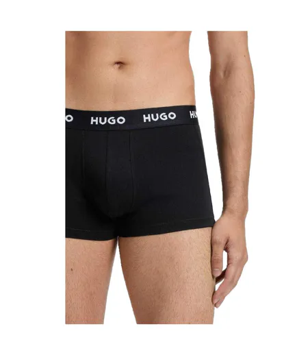 Pack Of 3  Mens Logo Boxer Shorts  Black Hugo