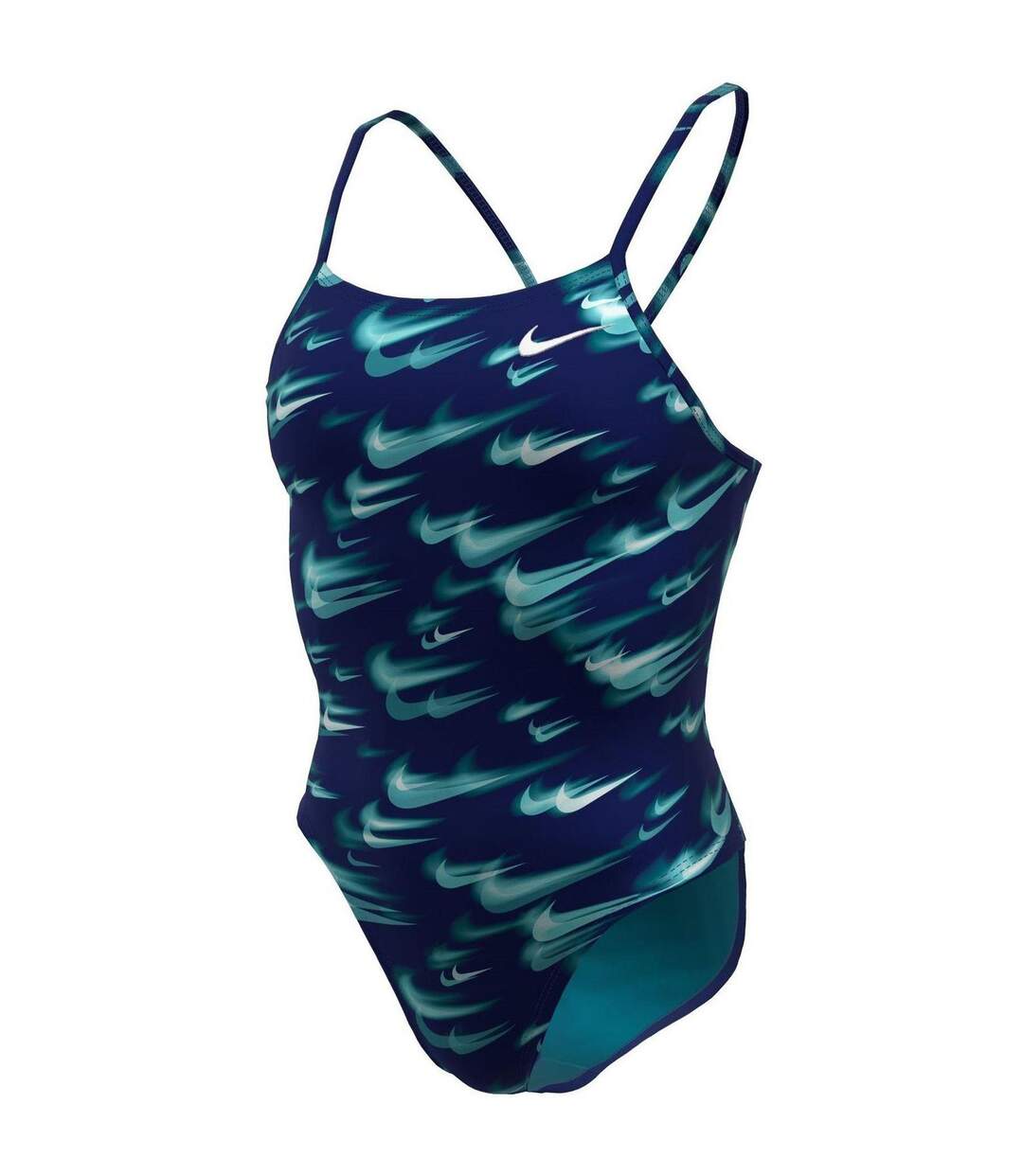 Maillot De Bain 1 Pièce Motif/style Logo Répété Femme Bleu Marine Nike-3