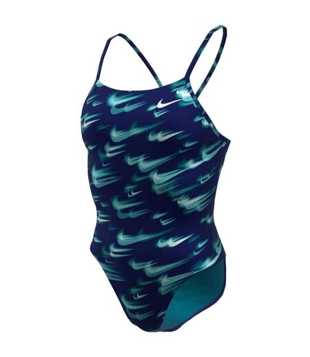 Maillot De Bain 1 Pièce Motif/style Logo Répété Femme Bleu Marine Nike