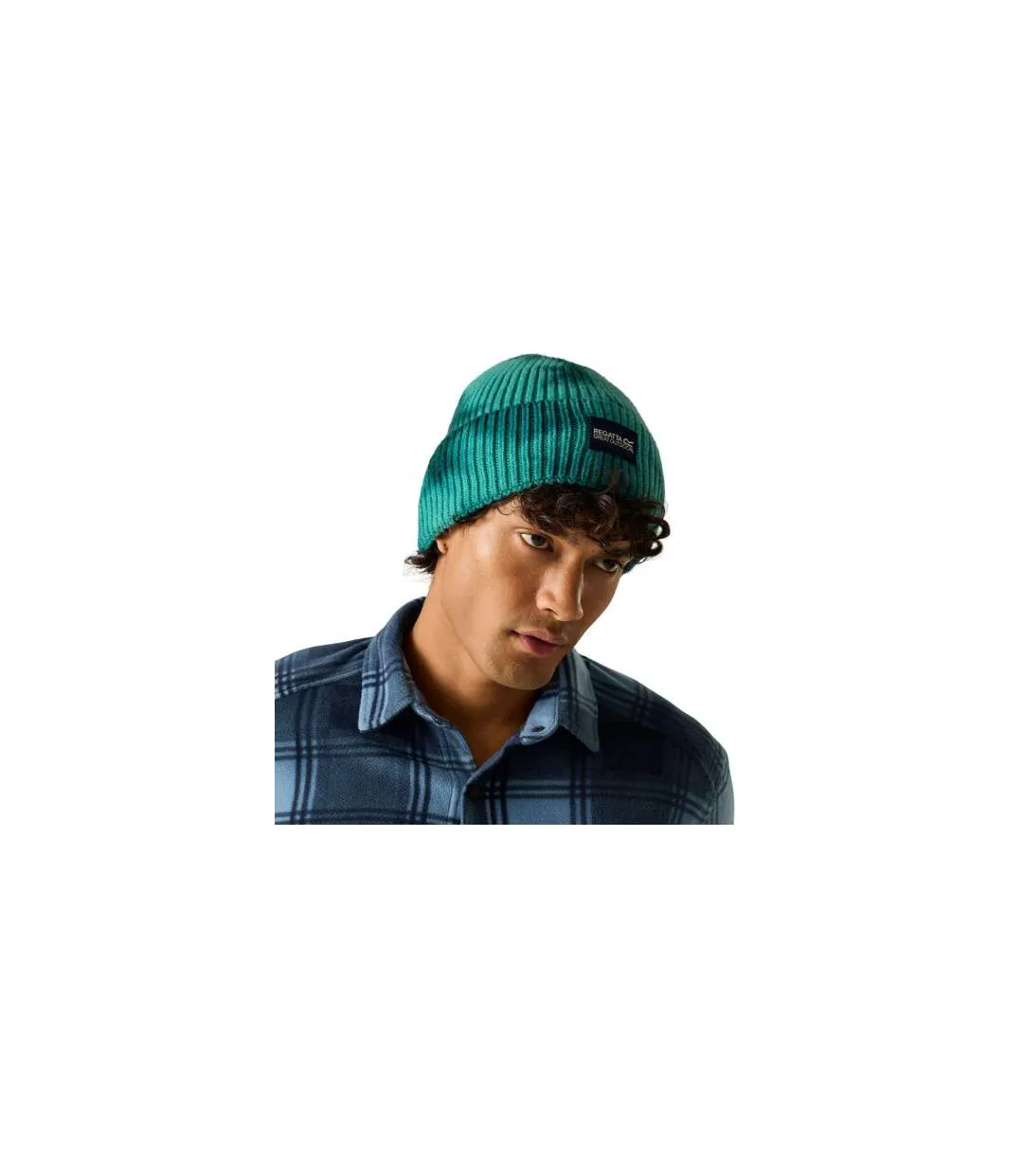 Bonnet À Revers Côtelé Motif/style Tie-dye Connora Fisherman Adulte Turquoise Vif Vert Sarcelle Regatta-1