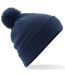 Bonnet avec pompon adulte unisexe bleu marine Beechfield-1