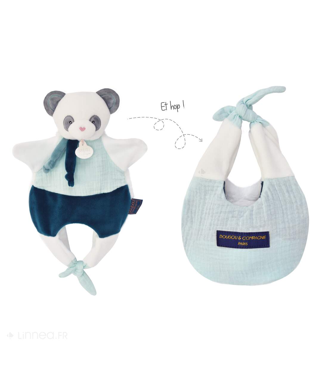 Doudou amusette polyester collection LES PETITS FUTÉS Panda-3