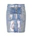 Womens/ladies Metallic Denim Mini Skirt Blue AmyLynn-2