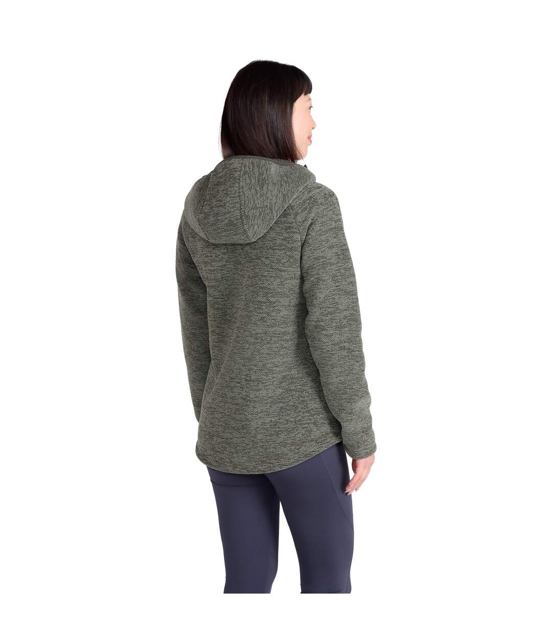 Womens/ladies Hayfield Melange Faux Fur Lined Fleece Top Khaki Green Mountain Warehouse-3
