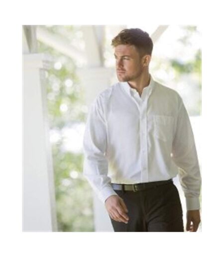 Collection mens long sleeve easy care oxford shirt white Russell