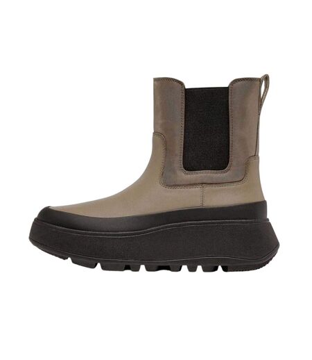 Womens/ladies Water Resistant Flatform Chelsea Boots Grey FitFlop