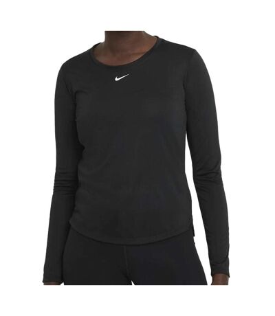 T-shirt Manches Longues de Sport Noir Femme Nike Top - L