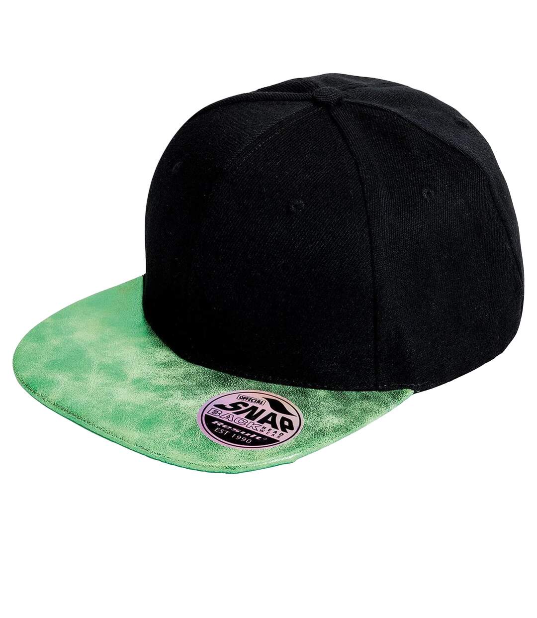 Result Mens Bronx Glitter Snapback Cap (Black/Green) - UTPC3126-1