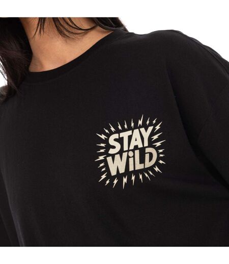 T-shirt femme col rond avec imprimé devant et dos pailletée Tiger Vondutch