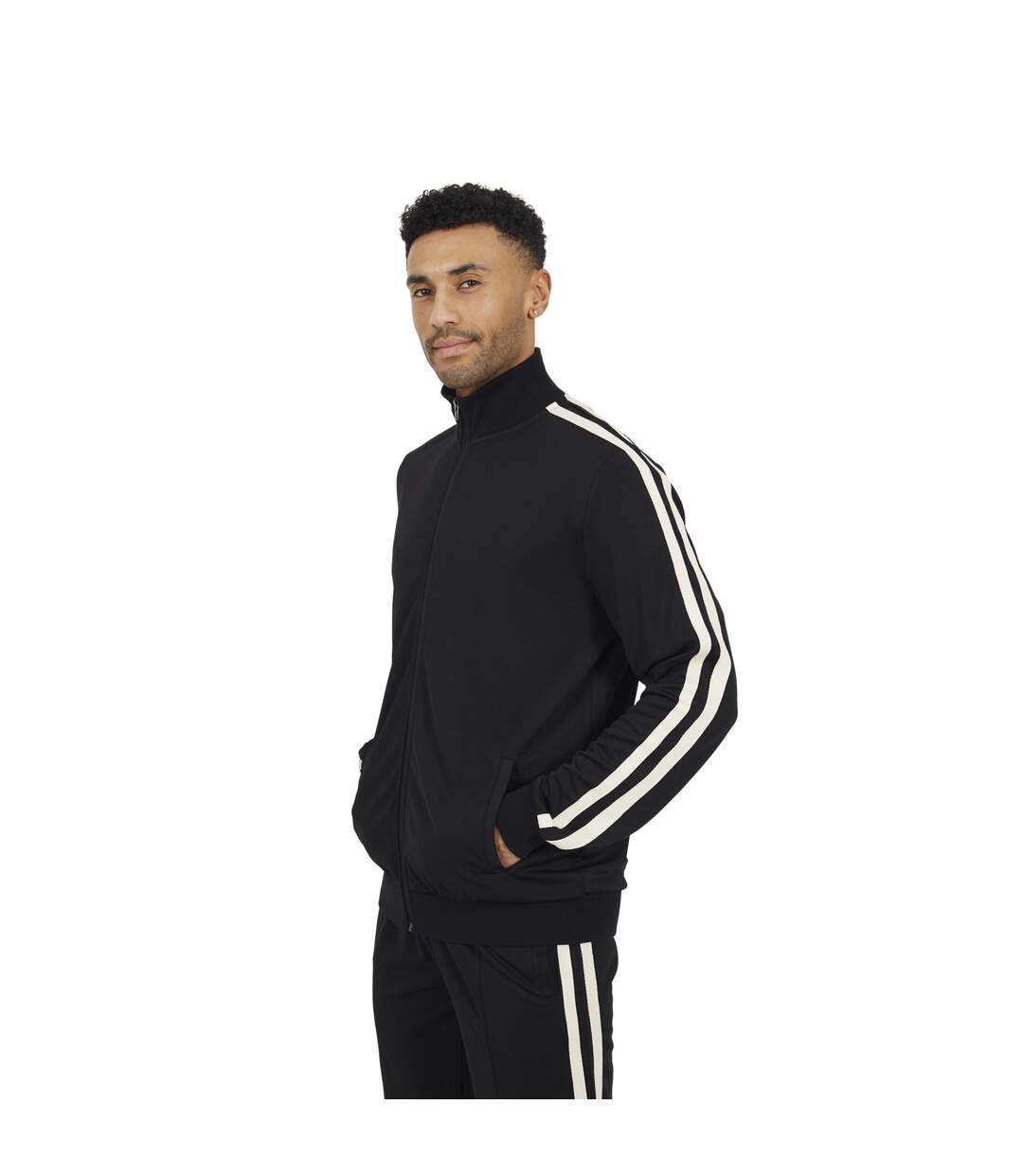 Haut De Survêtement Motif/style Zippé Homme Noir Vif Brave Soul-2