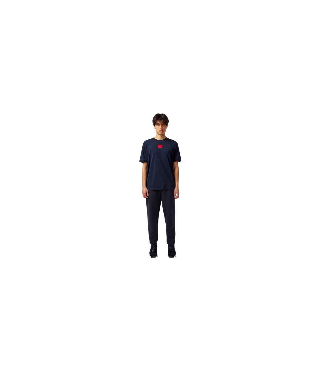 T-shirt Motif/style Logo Sur Poitrine Diragolino Homme Bleu Foncé Hugo-1