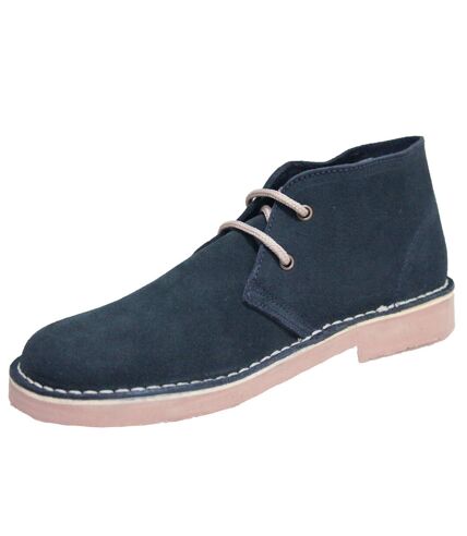 Roamers Mens Real Suede Unlined Desert Boots (Navy) - UTDF111