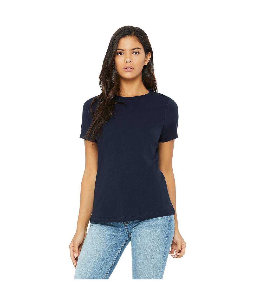 T-shirt femme bleu marine Bella + Canvas-1