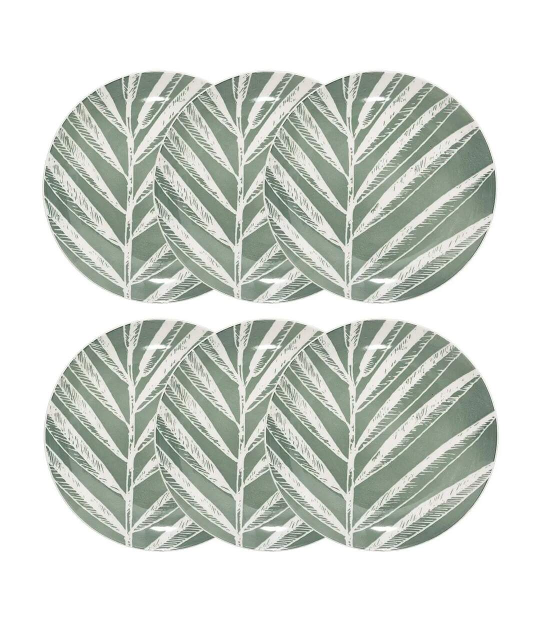 Lot de 6 Assiettes à Dessert Green Harmony 19cm Vert-1