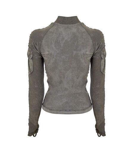Unisex Adult Distressed Raglan T-shirt Volcanic Ash Melange Diesel