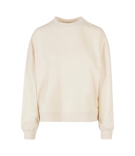 Sweat-shirt Surdimensionné À Col Ras Du Cou Womens/ladies Sable Blanc Build Your Brand