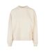 Sweat-shirt Surdimensionné À Col Ras Du Cou Womens/ladies Sable Blanc Build Your Brand-1