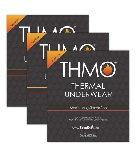 3 Pack Mens Thermal Underwear Top | Winter Base Layer Long Sleeve Top