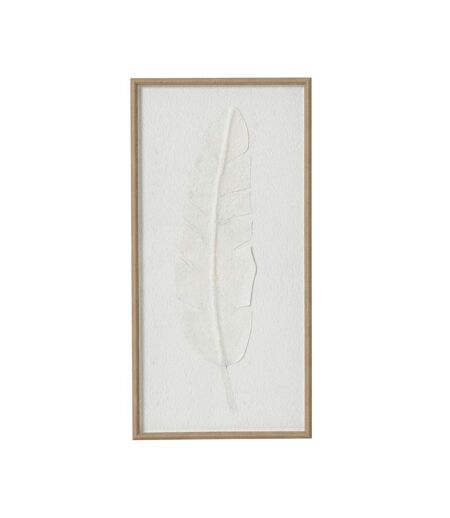 Feather framed wall art 80cm x 2cm x 40cm brown/white Hill Interiors