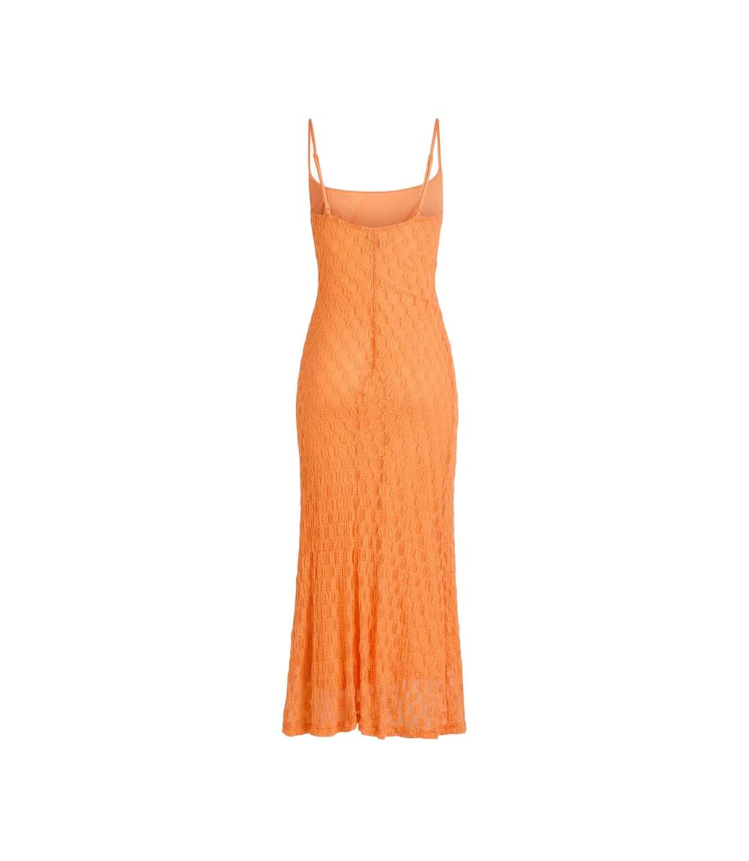 Robe Mi-longue Motif/style Brodé Adoni Femme Orange Bardot-3