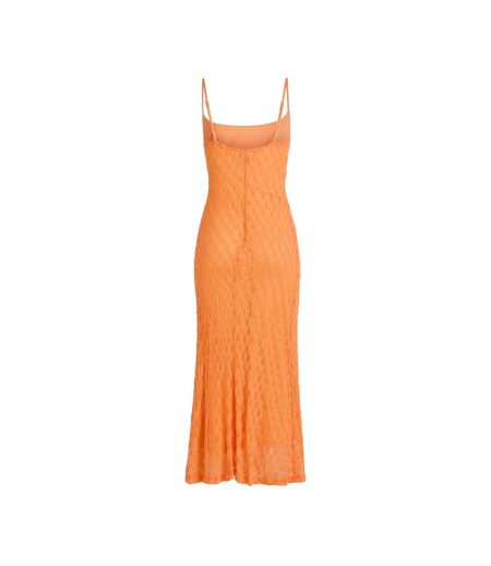 Robe Mi-longue Motif/style Brodé Adoni Femme Orange Bardot