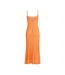 Robe Mi-longue Motif/style Brodé Adoni Femme Orange Bardot-3