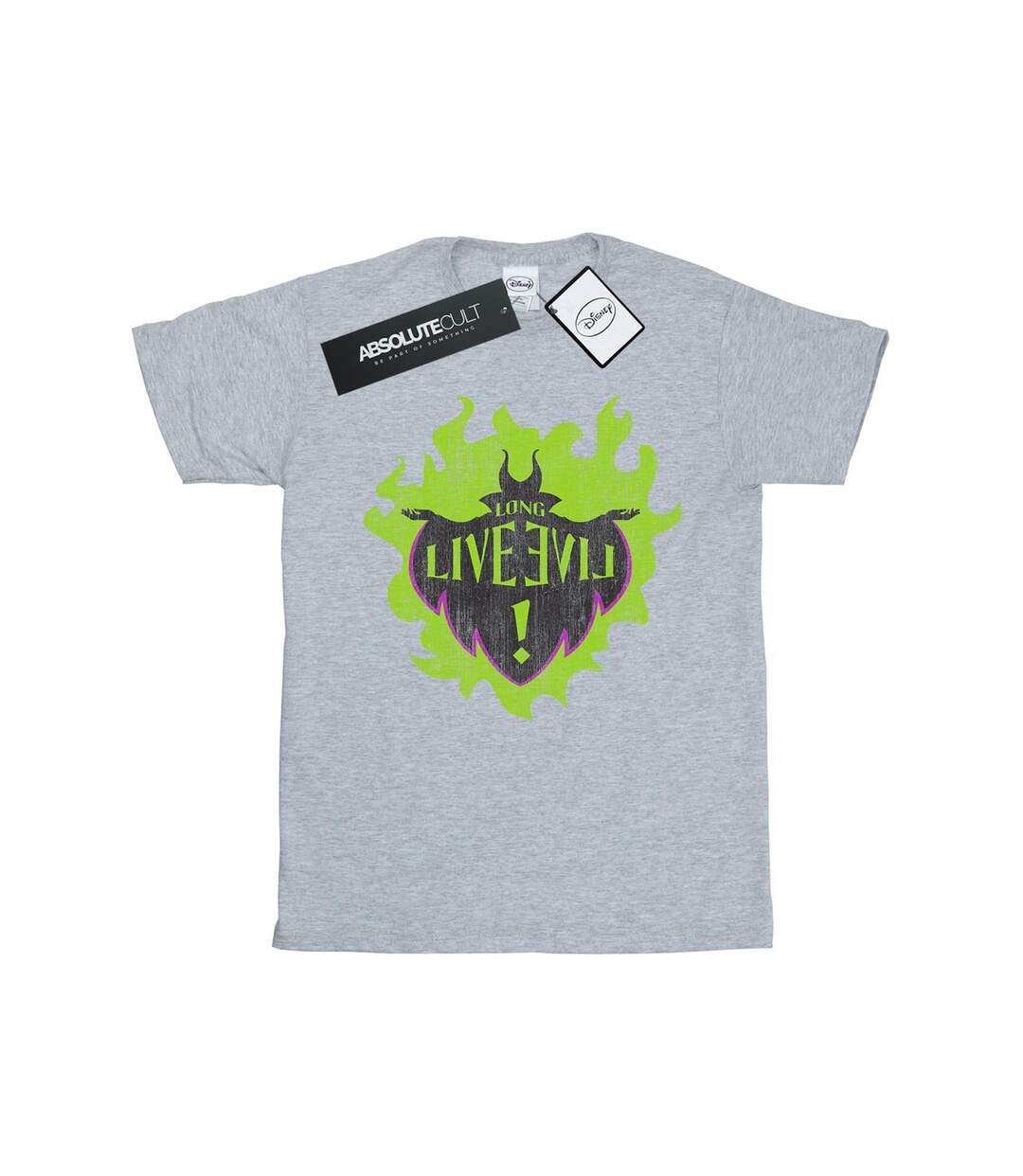Disney Femmes/Les femmes The Descendants Maleficent Long Live Cotton Boyfriend T-Shirt (Gris sportif) - UTBI49811-1