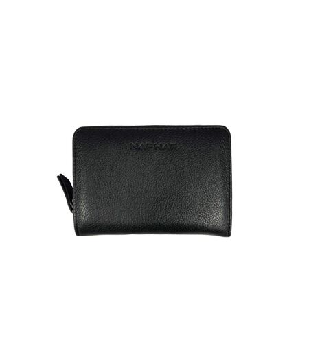 Naf Naf - Portefeuille compact en cuir Camélia - noir - 8580