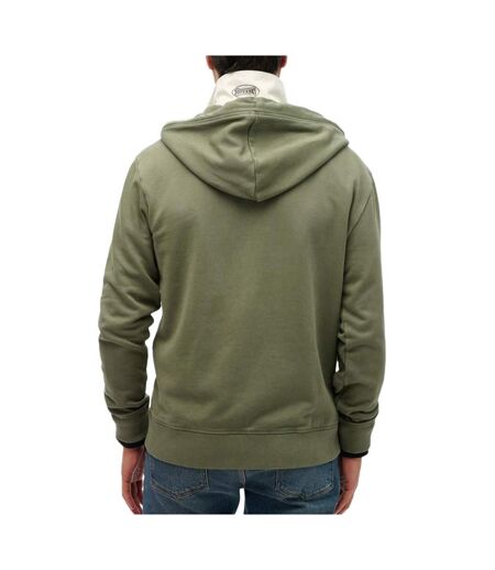 Sweat zippé kaki homme superdry essential washed ziphood - xxl