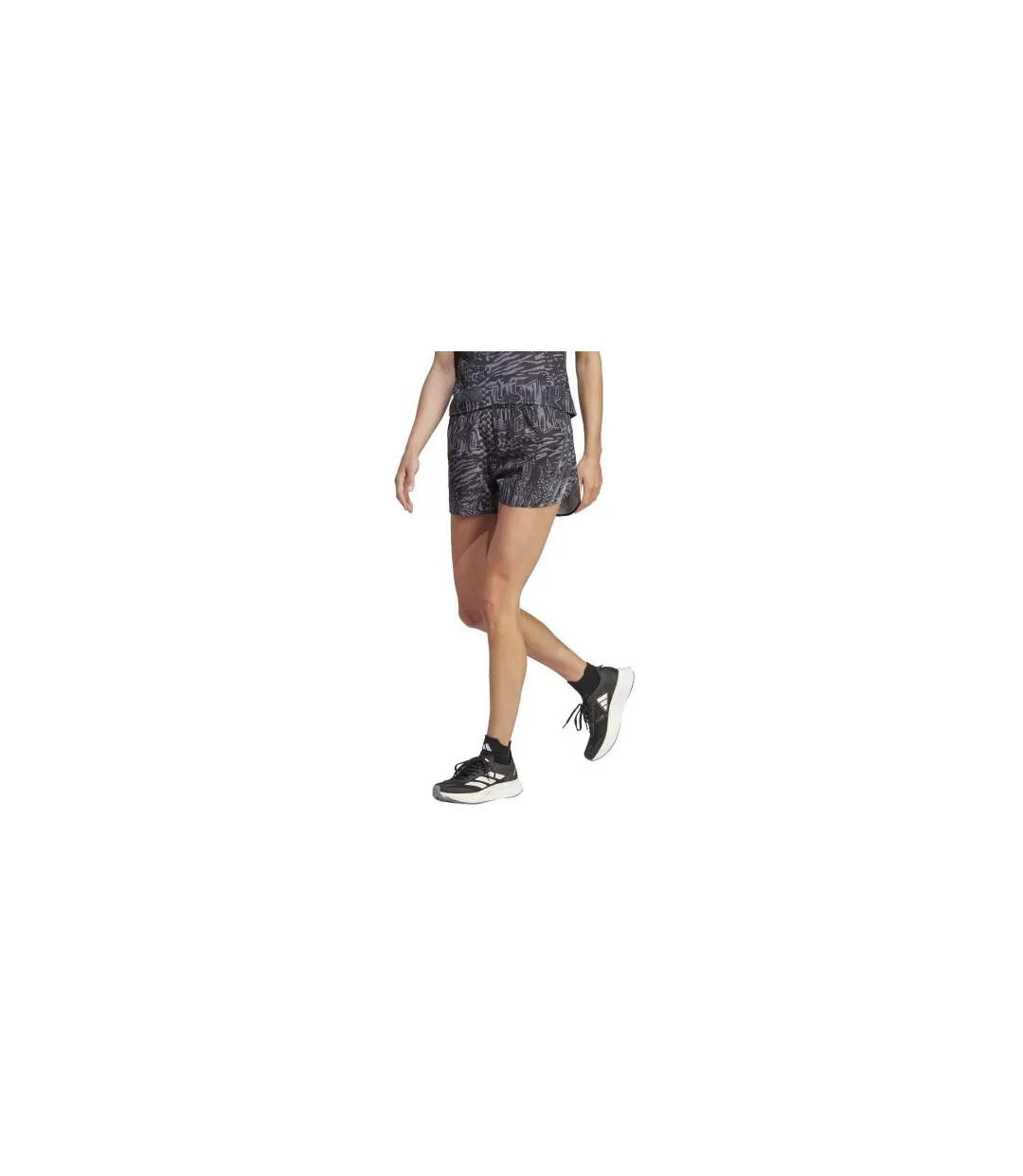 Short De Course Motif/style 3 Rayures Icons Femme Noir Adidas-1