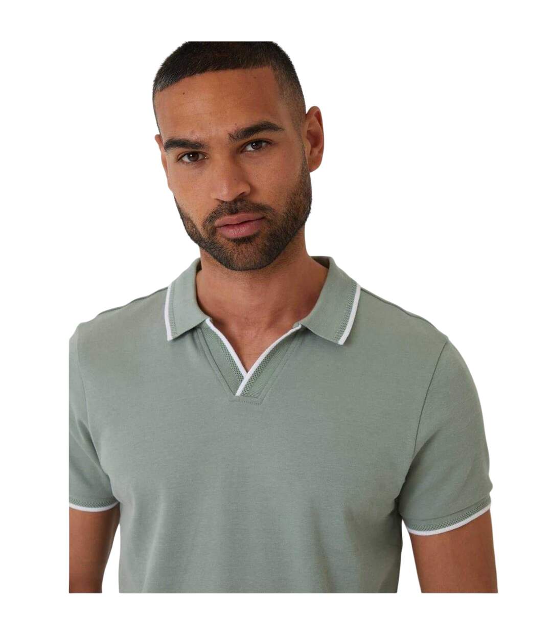 Polo Marriage Homme Vert De Gris Clair Threadbare-4