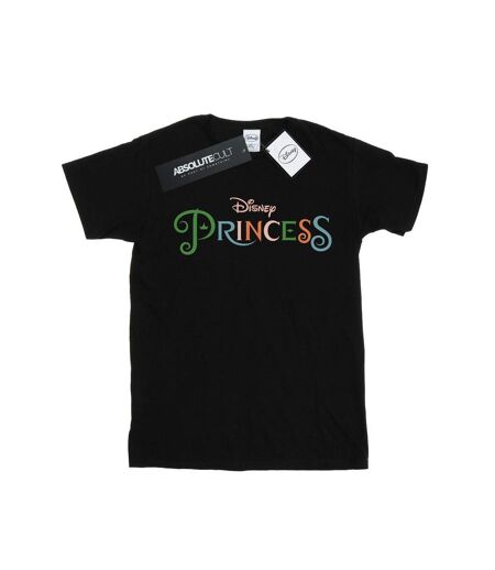 Disney Princess Womens/Ladies Colour Logo Cotton Boyfriend T-Shirt (Black)