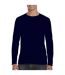 Pack Of 5   Mens Soft Style Long Sleeve T-shirt Navy Gildan-1