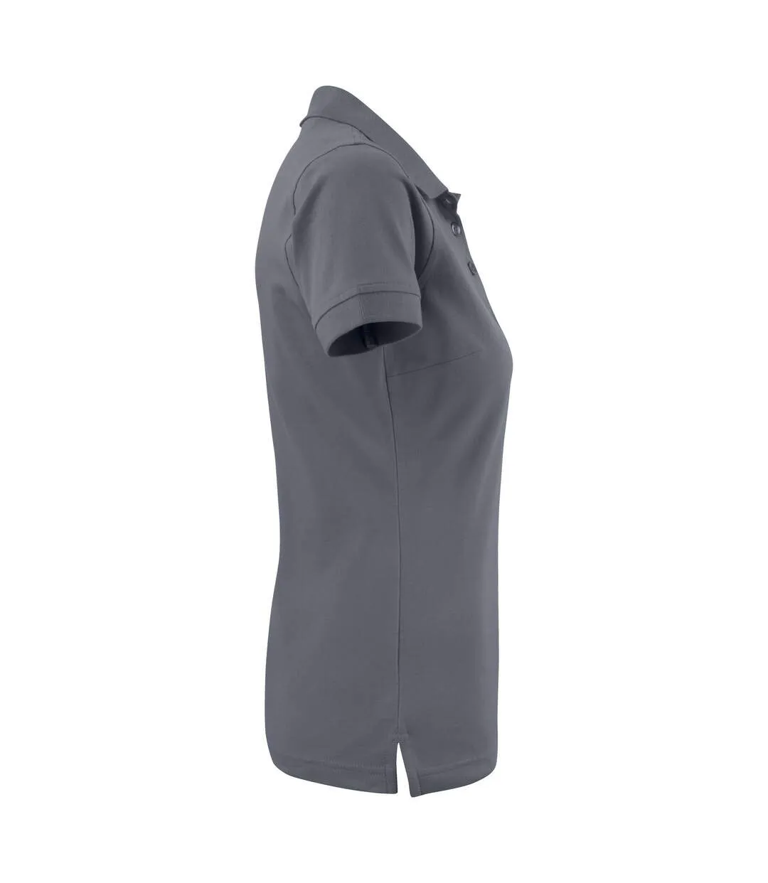 Womens/ladies Stretch Polo Shirt Steel Grey Printer-4