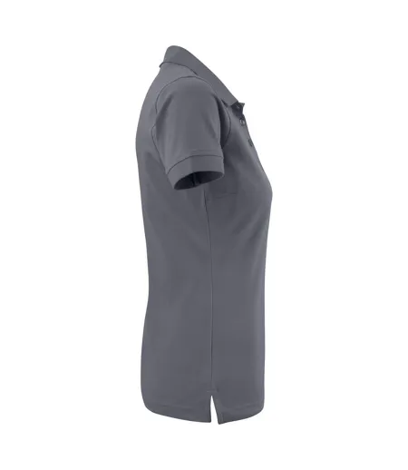 Womens/ladies Stretch Polo Shirt Steel Grey Printer