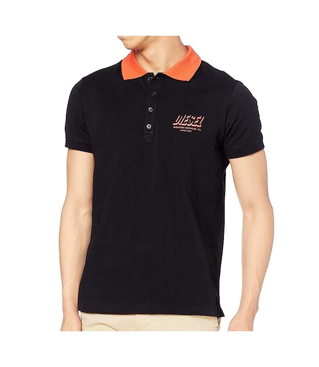 Polo Noir/Orange Homme Diesel Maglietta - S-1